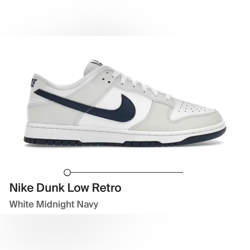 Nike Dunk Low Retro - summit white-midnight navy - Men’s size 8.5